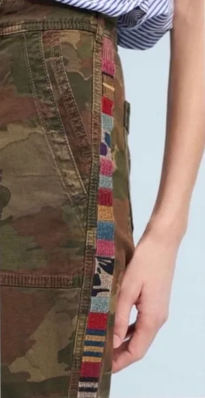 Anthropologie the wanderer Women’s Camo Utility Jeans with Multicolor Side Trim thumbnail 1