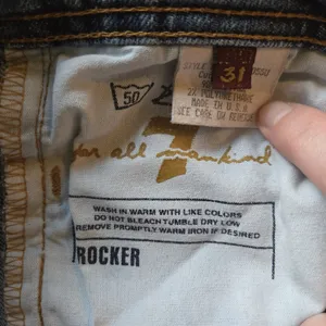 7 For All Mankind Rocker Jeans Womens 31 (34x33.5) Made USA Denim Y2K Low Rise thumbnail 5