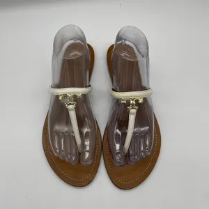 Tory Burch 'T' Logo Leather Thong Sandal - White - 9 thumbnail 2