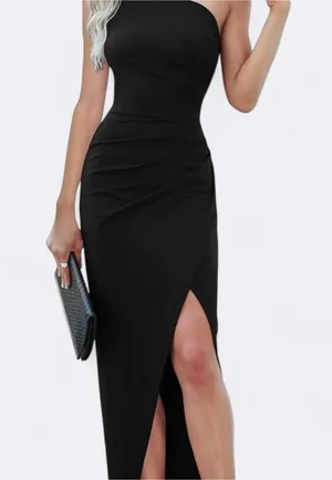 Sarin Mathews Womens One Shoulder Long Formal Dress thumbnail 1