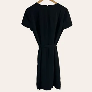J.Crew Black Short Sleeve Belted Suiting Dress Size 8 thumbnail 7