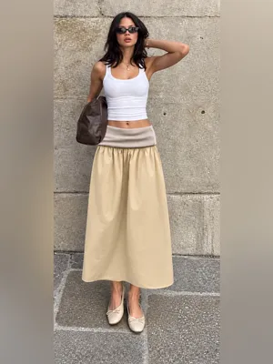 NWT Zara Contrast Fajin Skirt Also known as the Contrast Cummerbund(convertible) thumbnail 3