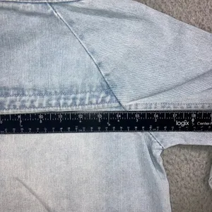 Oversized Denim Cargo Parka Jacket M Gorpcore Utility Field Coat Blue Light Wash Size M thumbnail 9
