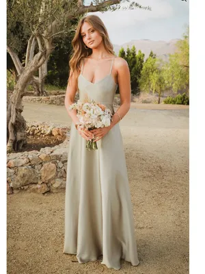 Show Me Your Mumu Women's Size Small Faith Maxi Dress Moss Green‎ Luxe Satin thumbnail 4