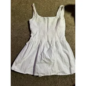 VergeGirl White Cotton Mini Dress Scoop Neck Smocked Back Fit Flare Sleeveless S thumbnail 5