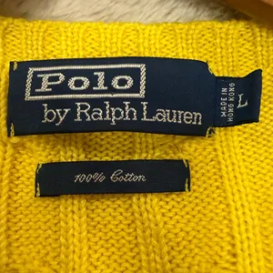 Ralph Lauren Yellow Cable-Knit Cotton Pullover Sweater – Large – 1990s Vintage thumbnail 3