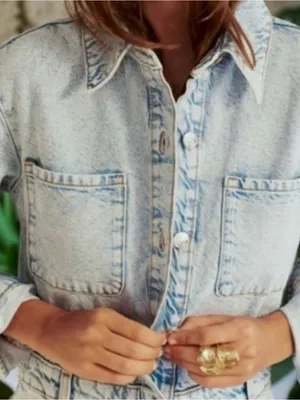 Zara | Long Sleeve Denim Maxi Dress, XS thumbnail 2