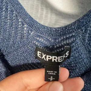Vintage Express Sweater Top Small Blue Metallic 2000s Y2K Mc Bling thumbnail 3