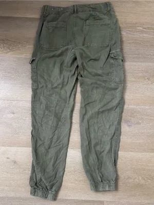 American Eagle Outfitters Olive Green Cargo Jogger Pants thumbnail 6