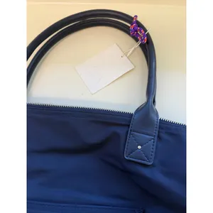 Zara Blue Nylon Tote Bag Purse‎ Capsule Bonjour Le Monde French Resort thumbnail 6