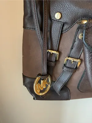 Michael Kors Dark Brown Leather Shoulder Bag with Gold Hardware thumbnail 2