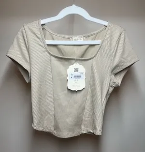 Altar'd State cream ribbed crop top in a S #altardstate #ribbed thumbnail 1