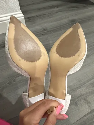 Elegant Annaili white/silver glitter pumps thumbnail 6