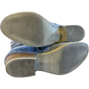 Sundance‎ Womens Western Ankle Boots Blue Suede Embroidered Side Zip 7.5 thumbnail 8