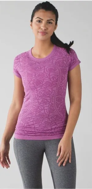 Lululemon Swiftly Tech Short Sleeve Crew Heathered Regal Plum Size 6 thumbnail 1