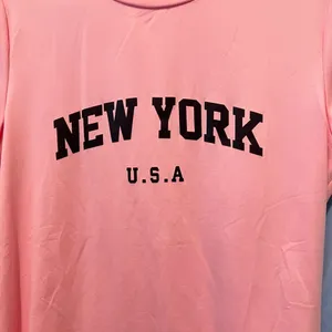 SHEIN Pink and Blue Short Sleeve Tees Casual Crew Neck thumbnail 2