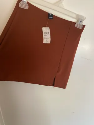 Windsor Rust Mini Skirt with Front Notch  thumbnail 4
