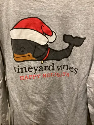 Vineyard Vines Gray Long-Sleeve Pocket Tee with Red Whale Accent thumbnail 5