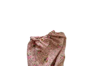 Pink Ditsy Floral Sheer Chiffon Smocked Dress XS Cottagecore Peasant Milkmaid thumbnail 10