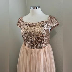 Faeriesty Sequin Bodice Tulle Prom Dress‎ Off Shoulder Formal Gown Evening Party thumbnail 6
