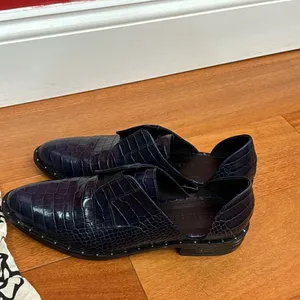 Freda Salvador Croc-Embossed studs Laceless Wear D'Orsay Oxford‎ Flats size 7 thumbnail 12