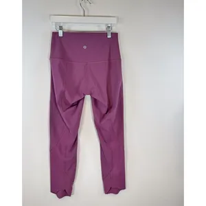Lululemon Women Leggings Purple Wunder Under Crop Scallop Pull On Stretch Size 6 thumbnail 8