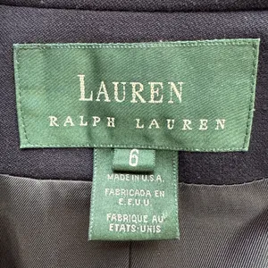 Ralph Lauren Vtg Navy Blazer Royal Crest Gold Button‎ Double Breast Wool Size 6 thumbnail 9