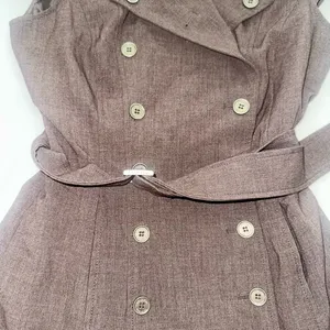 Calvin Klein Sleeveless Trench Dress – Brown Belted Double Breasted A-Line thumbnail 4