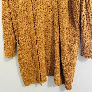 Pink Rose Rusty Orange Sherpa Soft Open Cardigan Size Medium‎ thumbnail 3