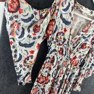 Sachin & Babi Floral Midi Dress Size 6 V-Neck Batwing Sleeve Boho Resale thumbnail 5
