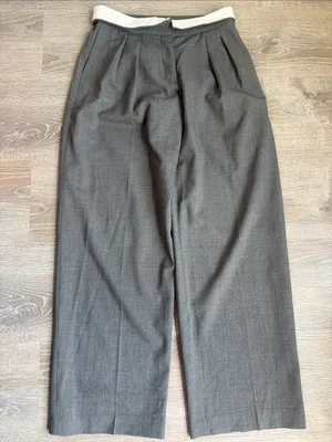 Aritzia Babaton Wool twill mid-rise pleated trousers with foldover waistband 6 thumbnail 2