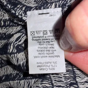 Madewell Navy Blue & Ivory Striped Jacquard Side Tie Faux Wrap Finale Cropped Tank Small thumbnail 11