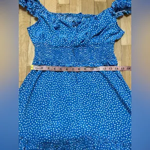 Blue Polka Dot Ruffle Dress thumbnail 6