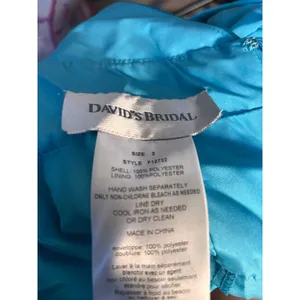 David’s Bridal Turquoise Chiffon Halter Maxi Dress Formal Evening Size‎ 2 thumbnail 5
