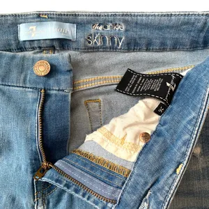 7 For All Mankind light wash distressed high waist ankle skinny s26 denim thumbnail 4
