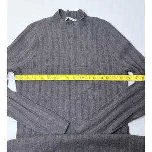 Abercrombie & Fitch Mock Neck Sweater Dress Charcoal Gray Size XL‎ Ribbed Y2K thumbnail 4
