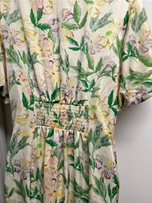 Melloday Floral Button-Front Shirt Dress prairie cottage fairy garden party thumbnail 4