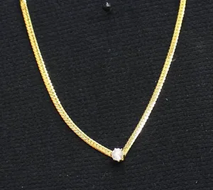 NWT Erica Lyons Necklace with Stone Accent, Spring Ring Clasp Gold Yellow 17.5" thumbnail 1