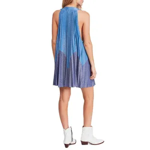 Free People Pleated Love Mini Dress blue purple sp thumbnail 3