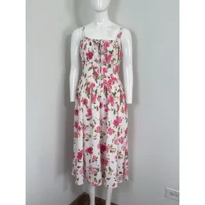 Scarlet Darkness Women Sundress Floral Printed Corset Ruched Bust Cami Flowy M thumbnail 2