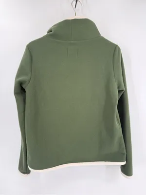 Dudley Stephens Green Vello Fleece Turtleneck Pullover Contrast Trim‎ size small thumbnail 2