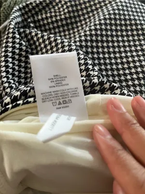 Express Black White Houndstooth Wide Leg Jumpsuit Small Preppy Business Casual thumbnail 9