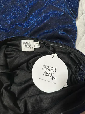 Princess Polly Dark Blue Shimmer Mini Dress thumbnail 3