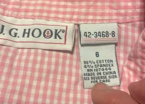 JG Hook pink and white gingham capri and shirt set size 6/8 thumbnail 5