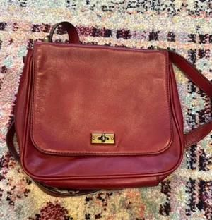 Fossil Crossbody Shoulder‎ Bag Red Leather Purse thumbnail 1