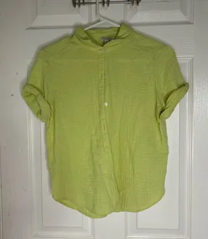 Lucky Brand Green Button Down Top thumbnail 1