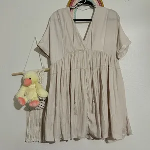 Beige Babydoll Dress thumbnail 2