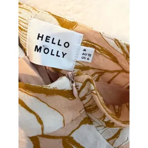 Hello Molly Tropical Floral Halter Mini‎ Dress Peach Gold US 6 M Sleeveless thumbnail 8