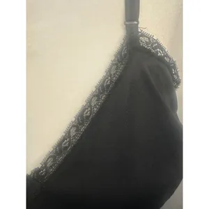 Vintage 90s Black Slip Dress Med Lingerie Romantic Goth Whimsigoth Lace Trim thumbnail 6