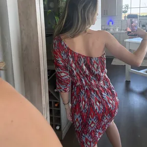 Emmelee Navy/Red One Shoulder Dress (Size Small) thumbnail 3